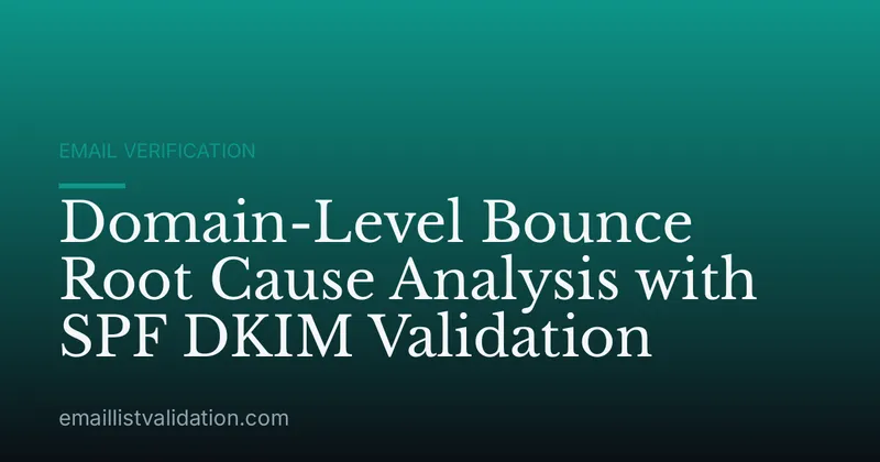 Domain-Level Bounce Root Cause Analysis with SPF DKIM Validation