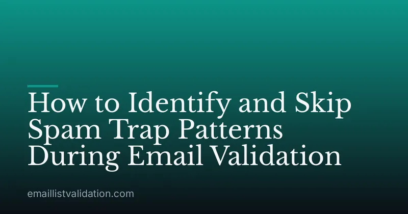 How to Identify and Skip Spam Trap Patterns During Email Validation
