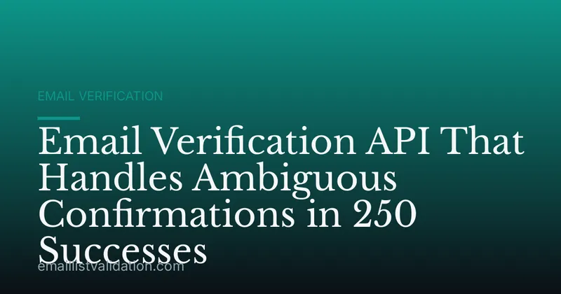 Email Verification API That Handles Ambiguous Confirmations in 250 Successes