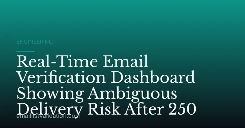 Real-Time Email Verification Dashboard Showing Ambiguous Delivery Risk After 250