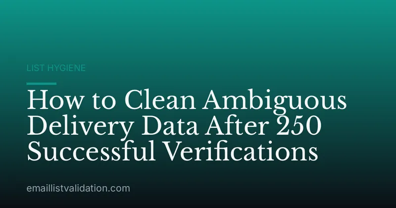 How to Clean Ambiguous Delivery Data After 250 Successful Verifications