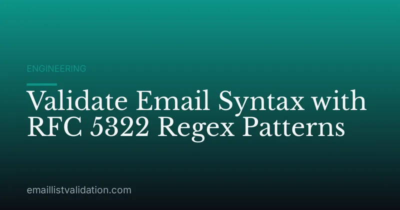 Validate Email Syntax with RFC 5322 Regex Patterns