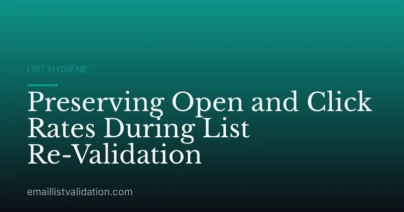 Preserving Open and Click Rates During List Re-Validation