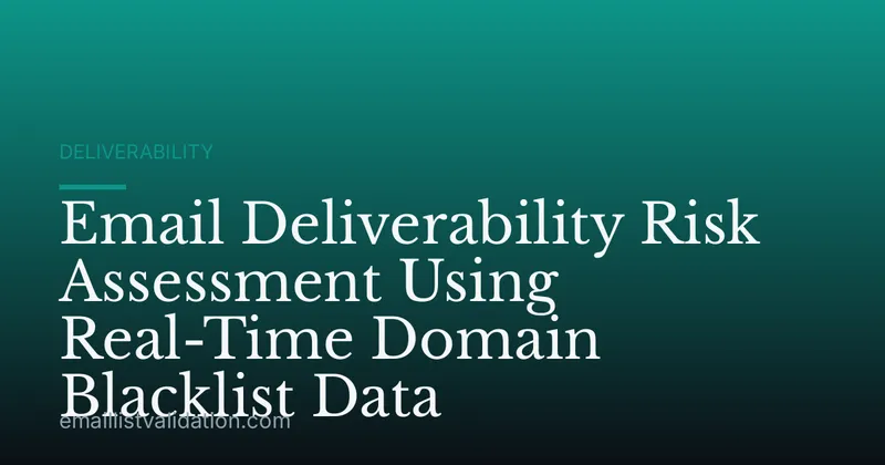 Email Deliverability Risk Assessment Using Real-Time Domain Blacklist Data
