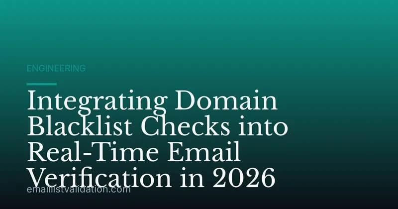 Integrating Domain Blacklist Checks into Real-Time Email Verification in 2026