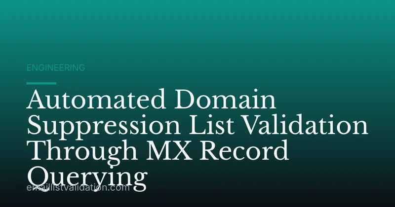 Automated Domain Suppression List Validation Through MX Record Querying