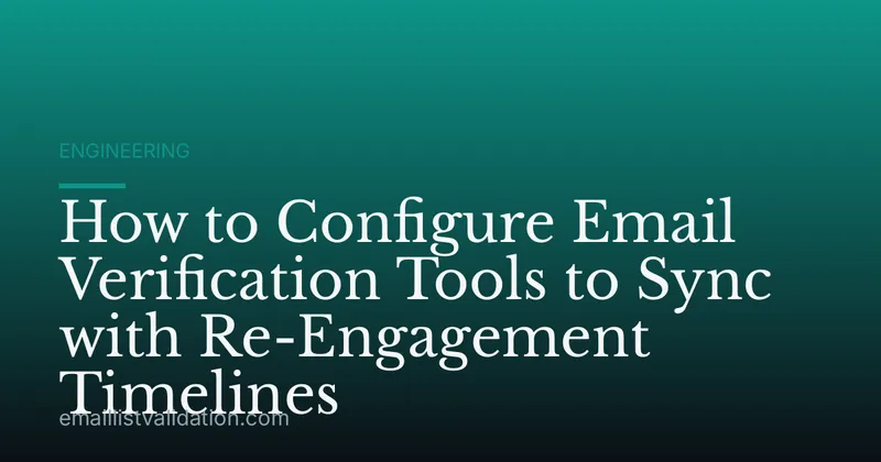 How to Configure Email Verification Tools to Sync with Re-Engagement Timelines