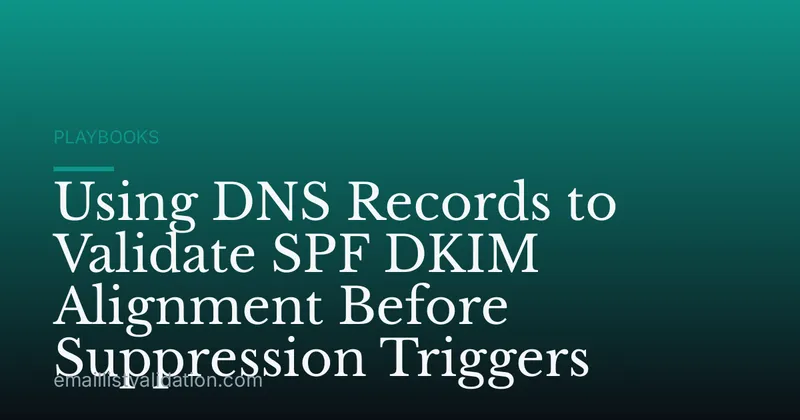 Using DNS Records to Validate SPF DKIM Alignment Before Suppression Triggers