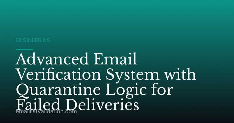Advanced Email Verification System with Quarantine Logic for Failed Deliveries
