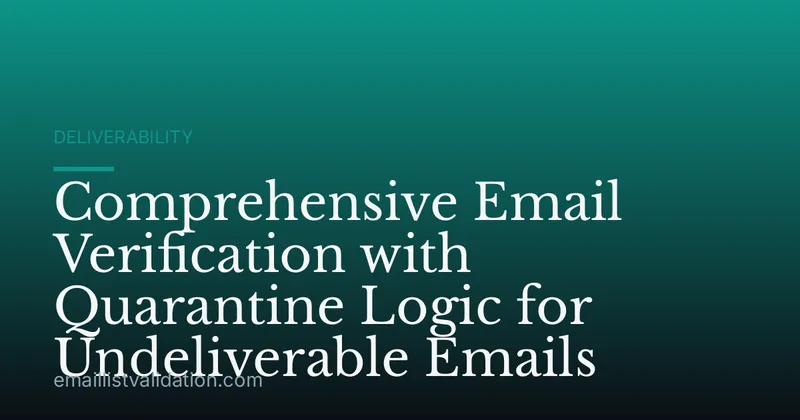 Comprehensive Email Verification with Quarantine Logic for Undeliverable Emails