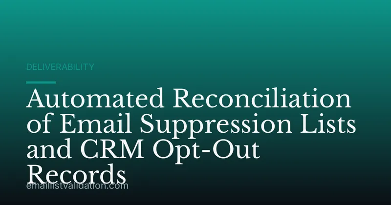 Automated Reconciliation of Email Suppression Lists and CRM Opt-Out Records
