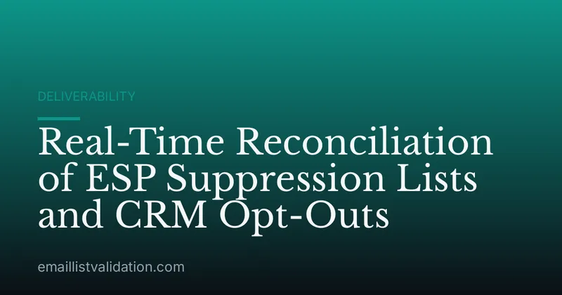 Real-Time Reconciliation of ESP Suppression Lists and CRM Opt-Outs