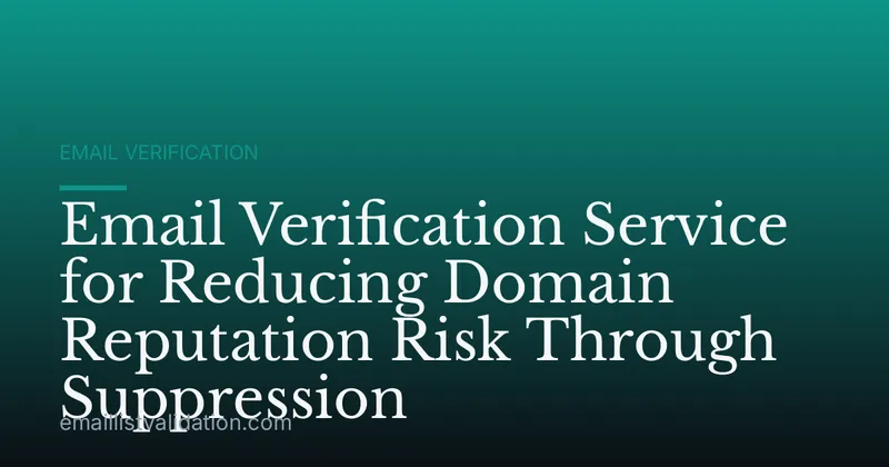 Email Verification Service for Reducing Domain Reputation Risk Through Suppression