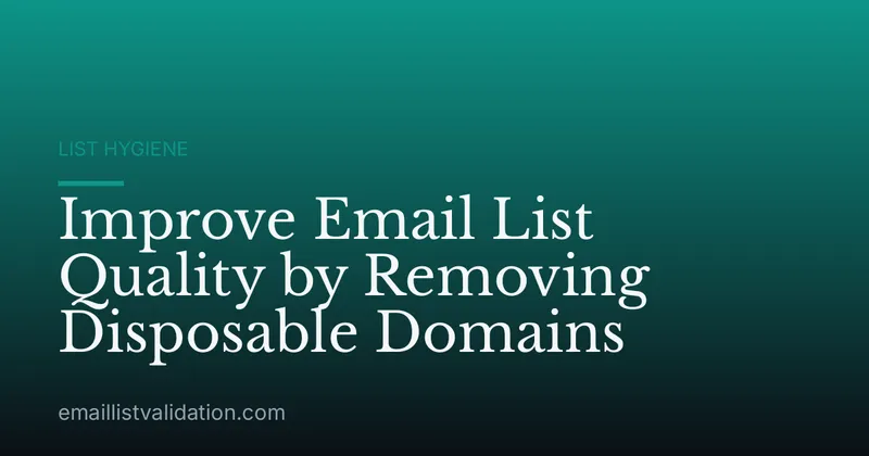 Improve Email List Quality by Removing Disposable Domains