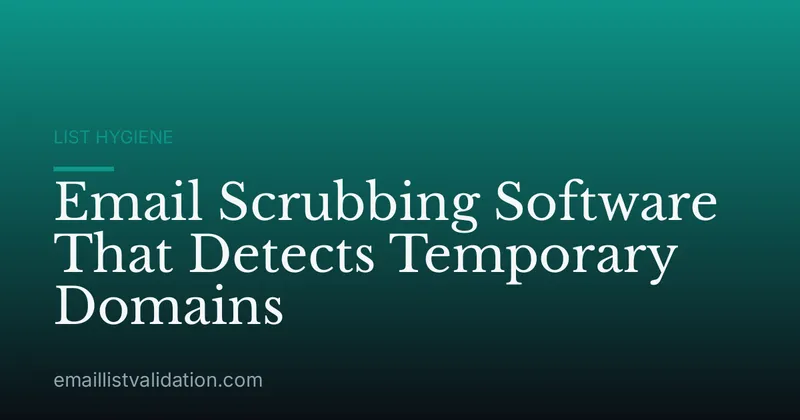 Email Scrubbing Software That Detects Temporary Domains