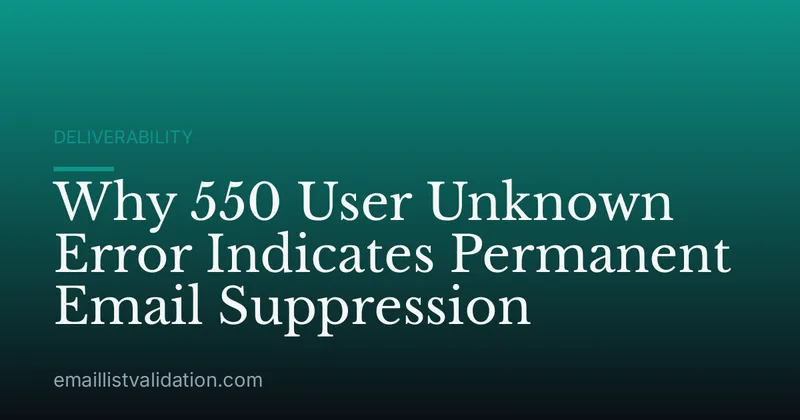 Why 550 User Unknown Error Indicates Permanent Email Suppression