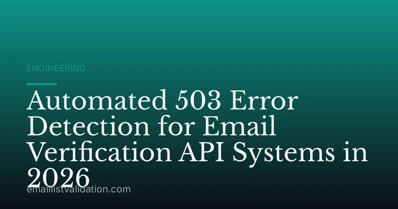 Automated 503 Error Detection for Email Verification API Systems in 2026