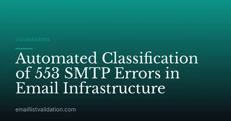 Automated Classification of 553 SMTP Errors in Email Infrastructure