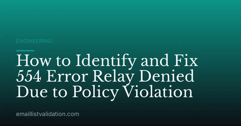 How to Identify and Fix 554 Error Relay Denied Due to Policy Violation