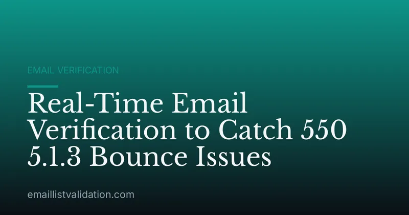 Real-Time Email Verification to Catch 550 5.1.3 Bounce Issues