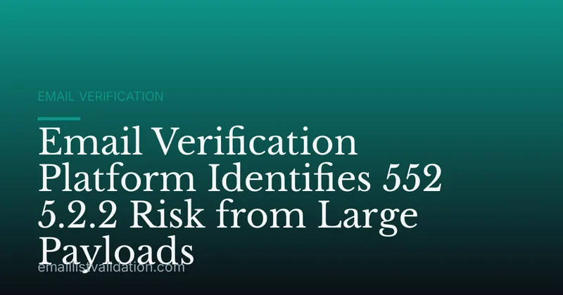 Email Verification Platform Identifies 552 5.2.2 Risk from Large Payloads