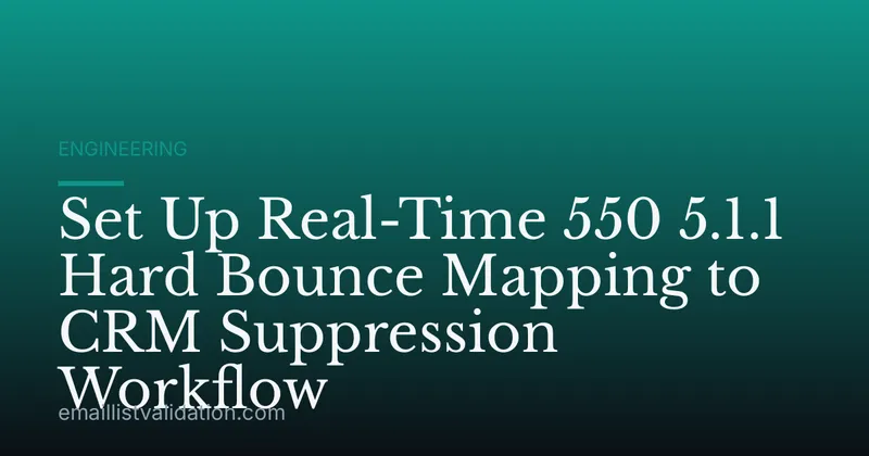 Set Up Real-Time 550 5.1.1 Hard Bounce Mapping to CRM Suppression Workflow