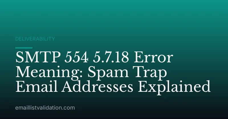 SMTP 554 5.7.18 Error Meaning: Spam Trap Email Addresses Explained