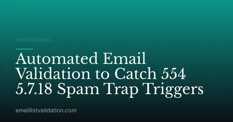 Automated Email Validation to Catch 554 5.7.18 Spam Trap Triggers