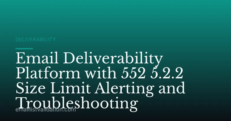 Email Deliverability Platform with 552 5.2.2 Size Limit Alerting and Troubleshooting