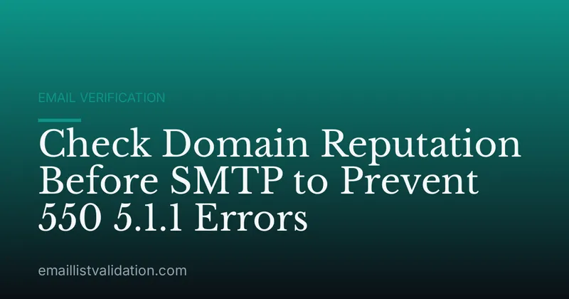 Check Domain Reputation Before SMTP to Prevent 550 5.1.1 Errors