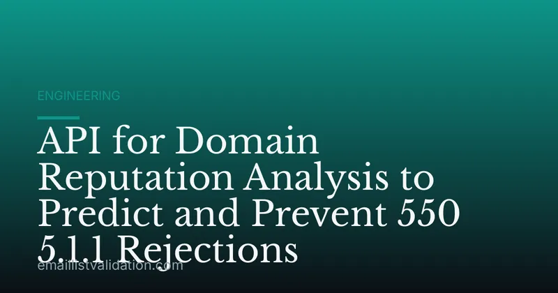 API for Domain Reputation Analysis to Predict and Prevent 550 5.1.1 Rejections