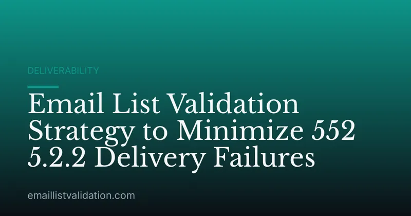 Email List Validation Strategy to Minimize 552 5.2.2 Delivery Failures