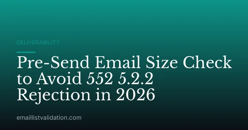 Pre-Send Email Size Check to Avoid 552 5.2.2 Rejection in 2026
