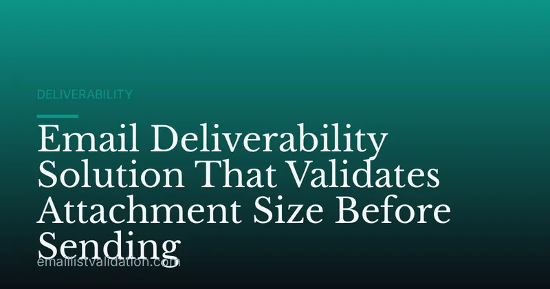 Email Deliverability Solution That Validates Attachment Size Before Sending