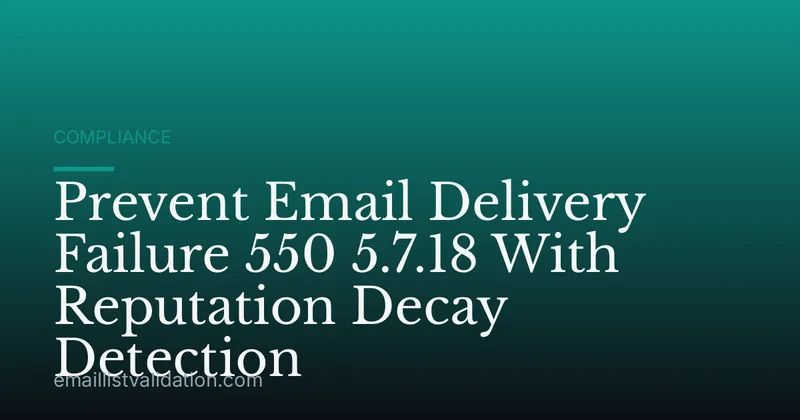Prevent Email Delivery Failure 550 5.7.18 With Reputation Decay Detection