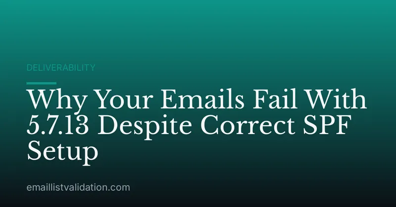 Why Your Emails Fail With 5.7.13 Despite Correct SPF Setup