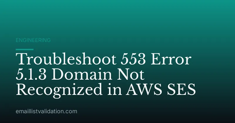 Troubleshoot 553 Error 5.1.3 Domain Not Recognized in AWS SES