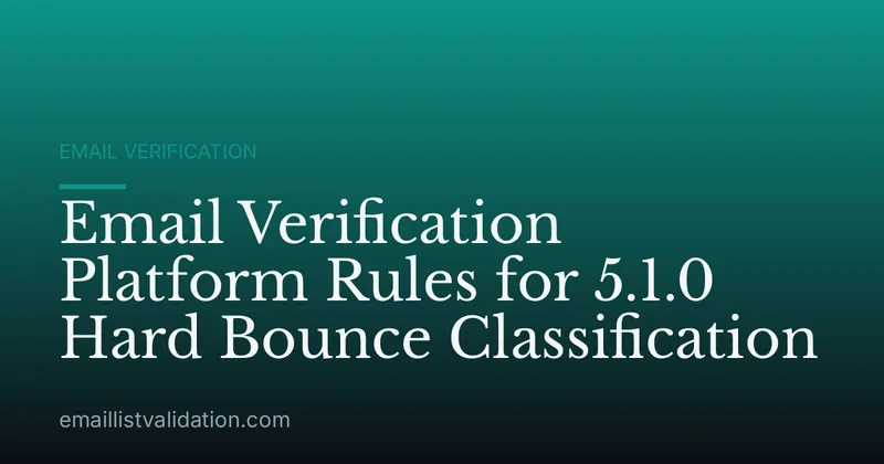 Email Verification Platform Rules for 5.1.0 Hard Bounce Classification