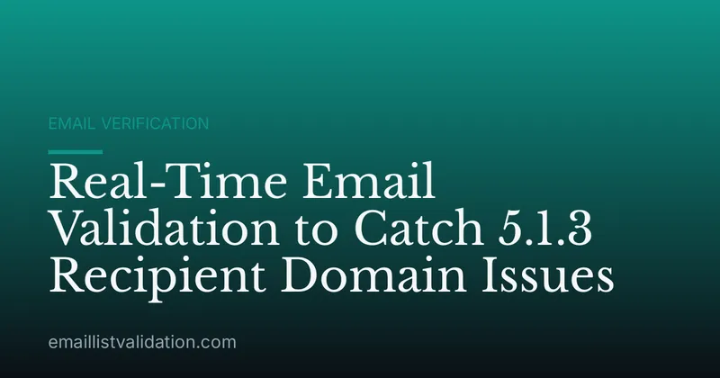 Real-Time Email Validation to Catch 5.1.3 Recipient Domain Issues