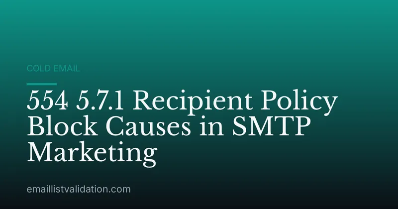 554 5.7.1 Recipient Policy Block Causes in SMTP Marketing