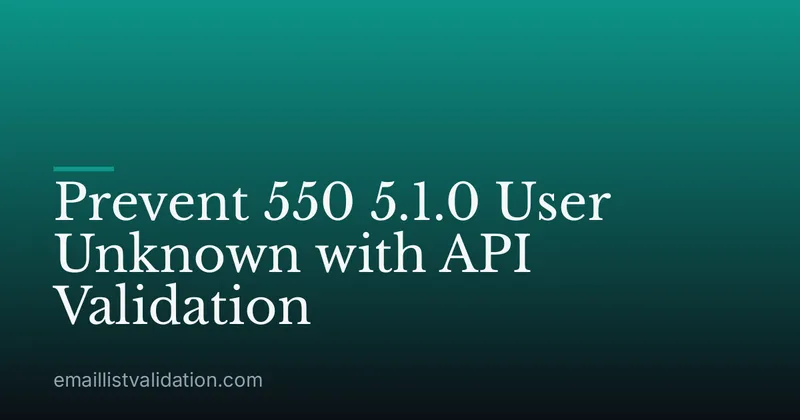 Prevent 550 5.1.0 User Unknown with API Validation