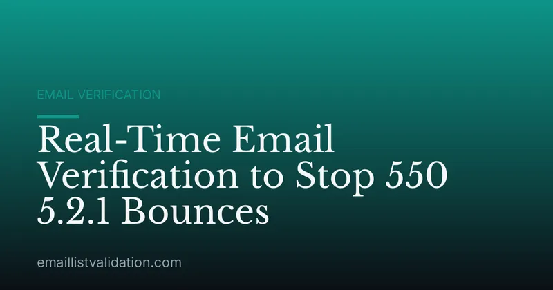 Real-Time Email Verification to Stop 550 5.2.1 Bounces