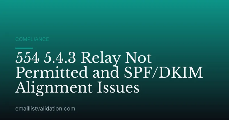 554 5.4.3 Relay Not Permitted and SPF/DKIM Alignment Issues