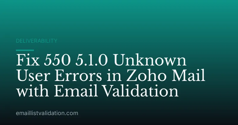 Fix 550 5.1.0 Unknown User Errors in Zoho Mail with Email Validation