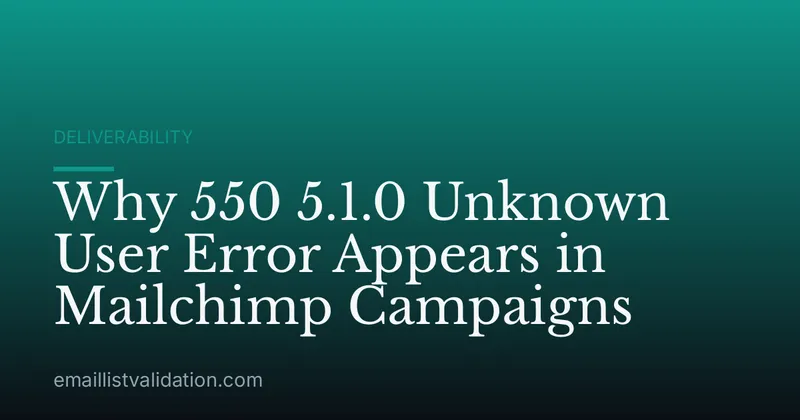 Why 550 5.1.0 Unknown User Error Appears in Mailchimp Campaigns