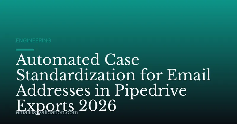 Automated Case Standardization for Email Addresses in Pipedrive Exports 2026