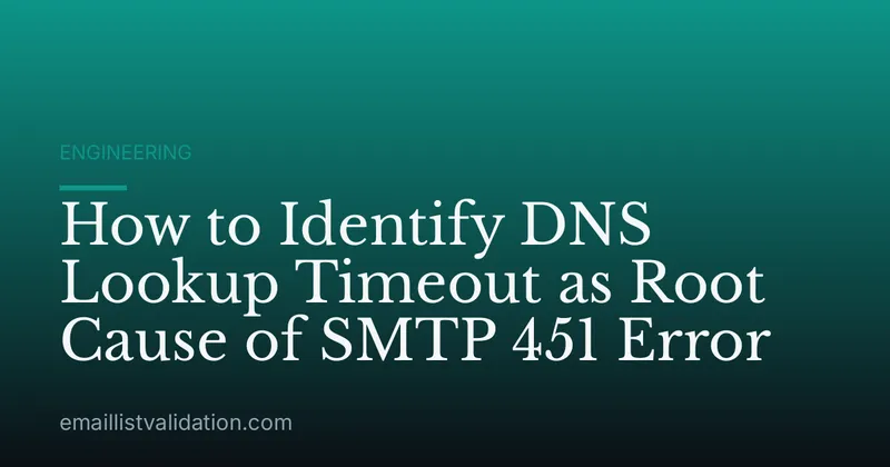 How to Identify DNS Lookup Timeout as Root Cause of SMTP 451 Error