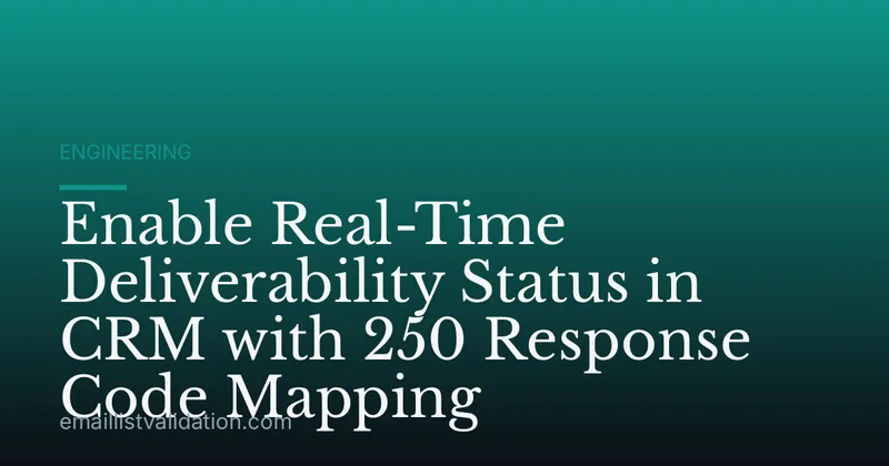 Enable Real-Time Deliverability Status in CRM with 250 Response Code Mapping