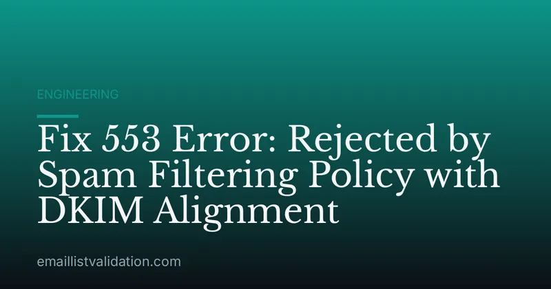 Fix 553 Error: Rejected by Spam Filtering Policy with DKIM Alignment