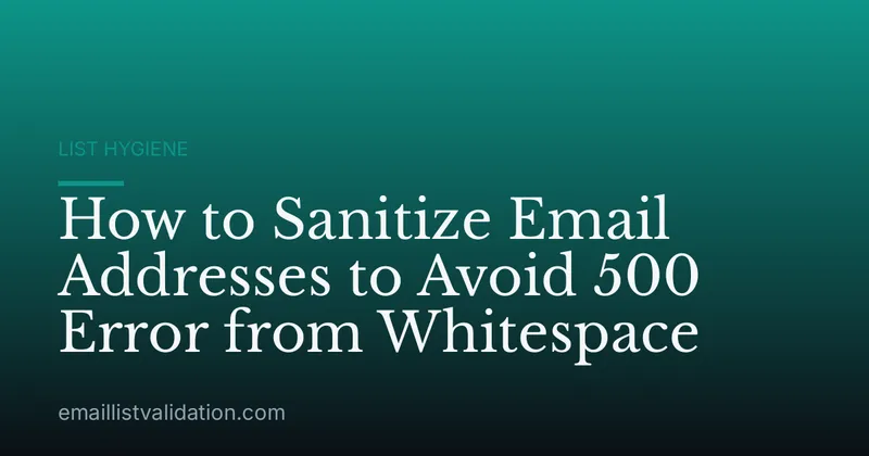 How to Sanitize Email Addresses to Avoid 500 Error from Whitespace